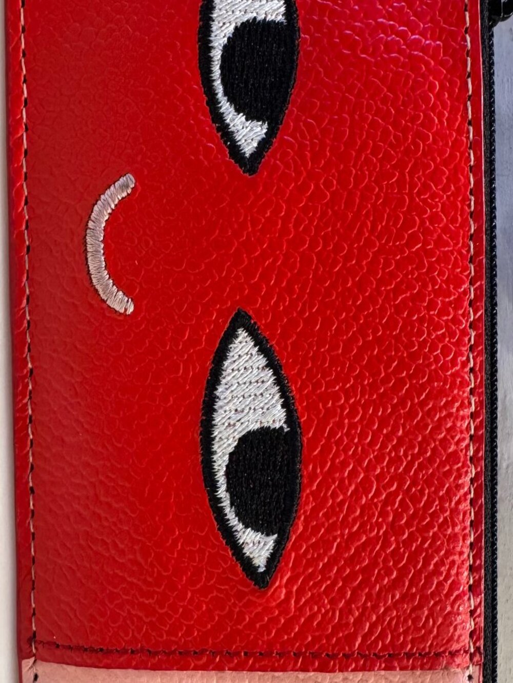 Min & Mon Eye-Embroidered Card Wallet